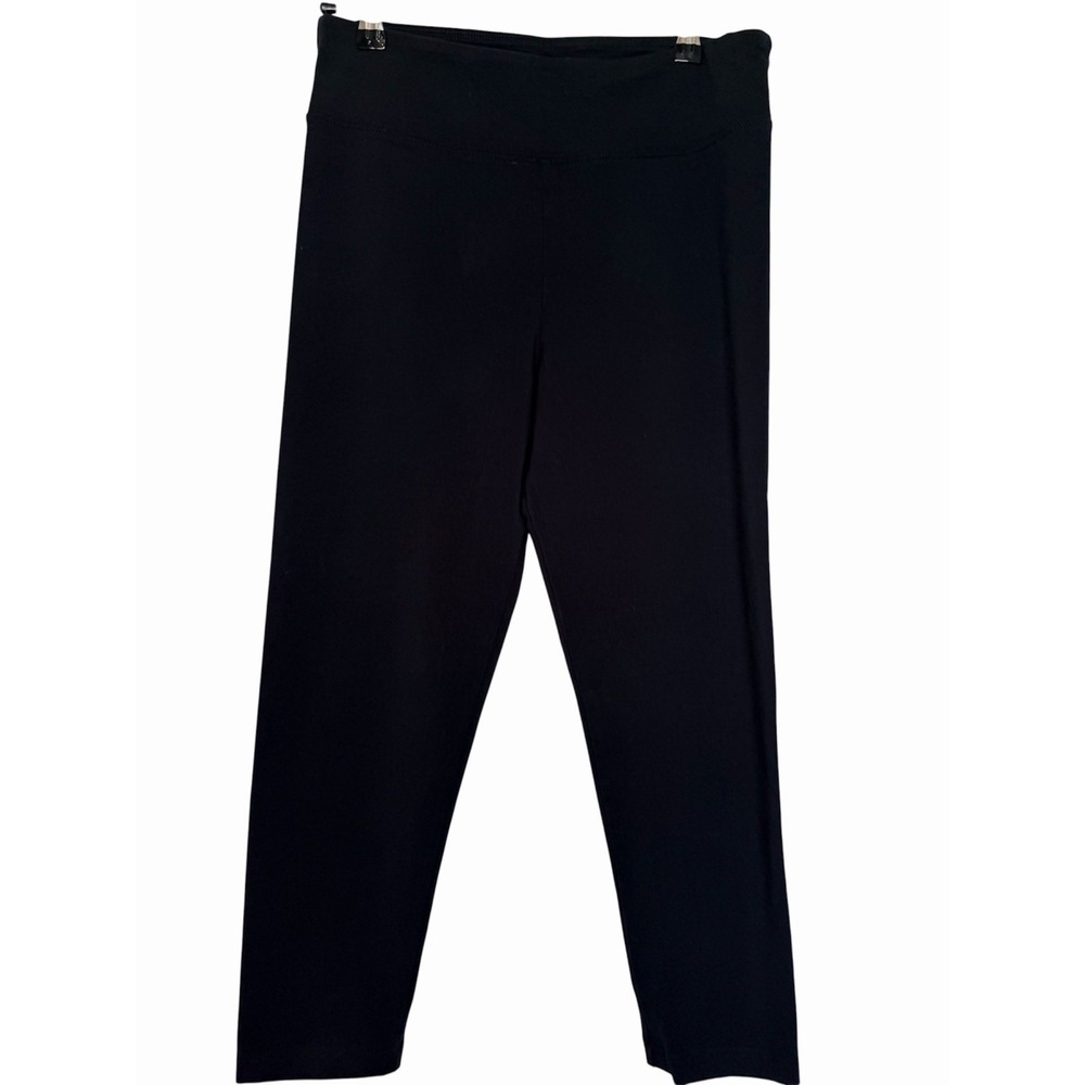 J.Crew Leggings Womens Medium Black Ankle Jersey Cotton Blend Stretch Pull On